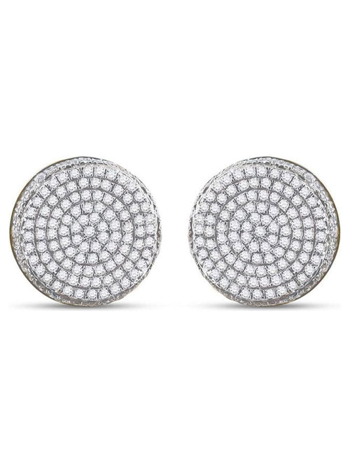 10kt Yellow Gold Diamond Circle Cluster Stud Earrings E53005