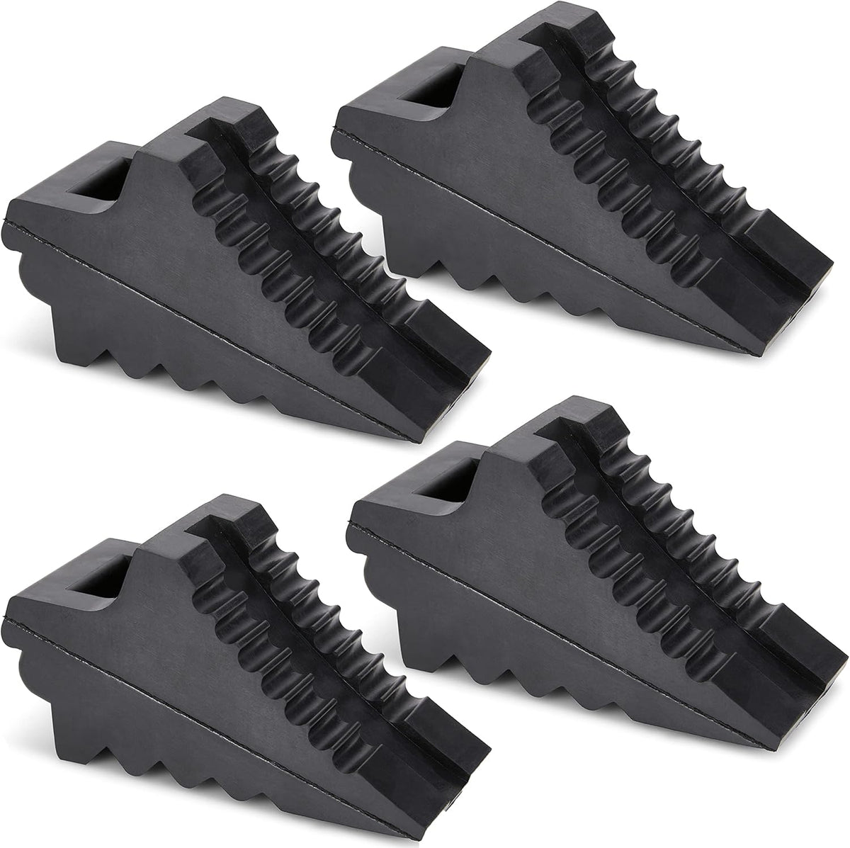 Set of 4 Heavy Duty Rubber Wheel Chocks X271