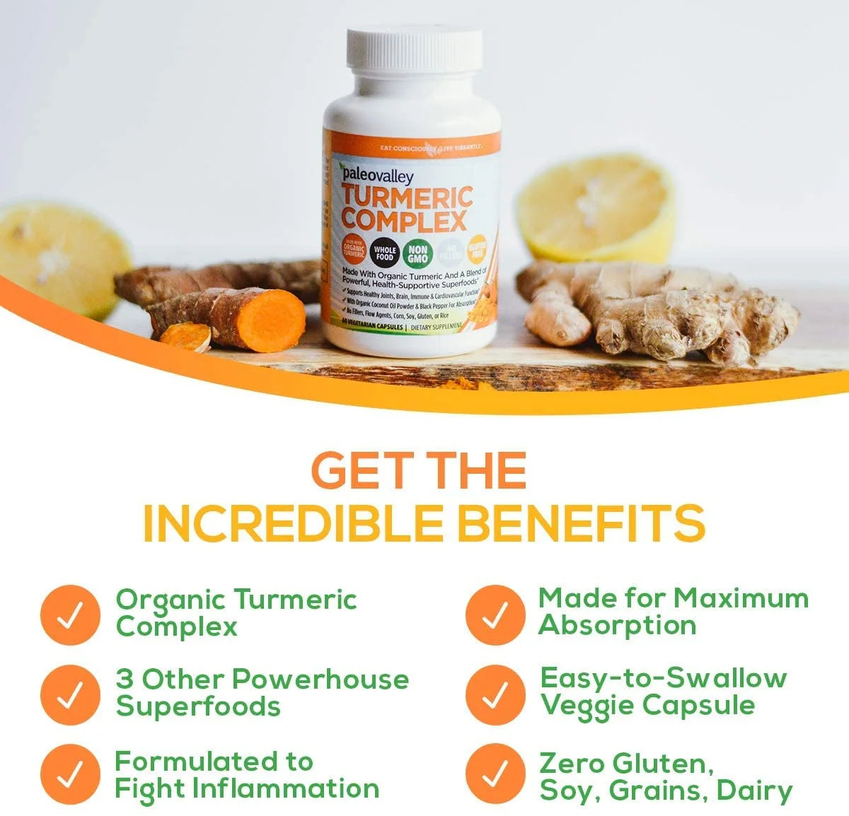 Organic Turmeric Complex 60 Vegetarian Capsules I798