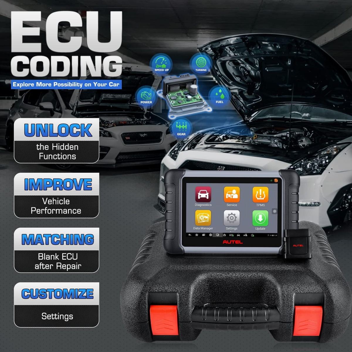 Bi-Directional Diagnostic Scan Tool with TPMS Sensors F872