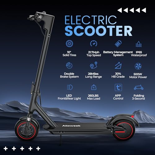 Folding Electric Scooter with Solid Tires and Dual Suspension U642273