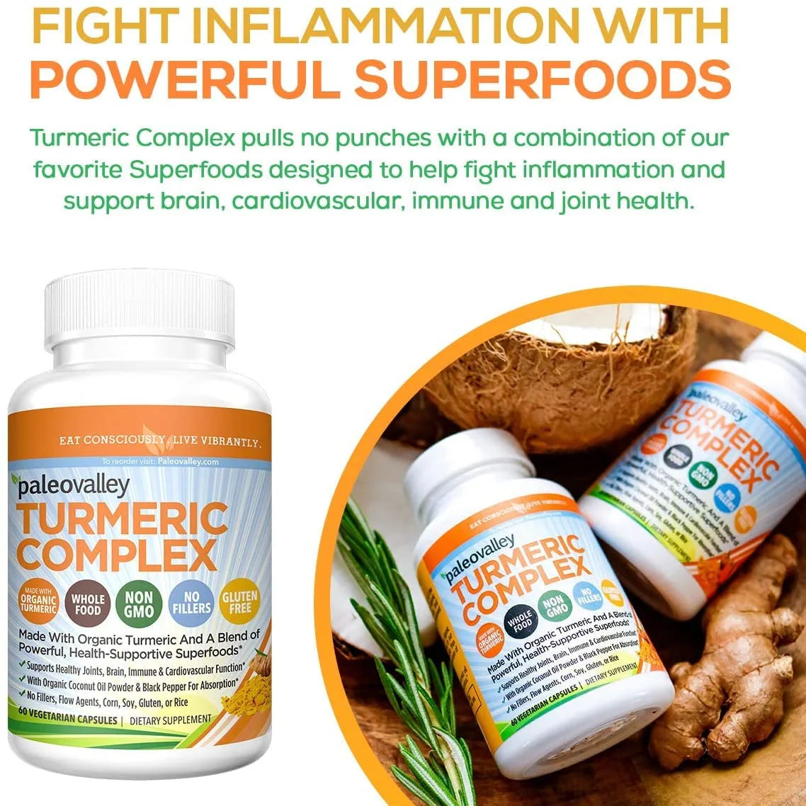 Organic Turmeric Complex 60 Vegetarian Capsules I798