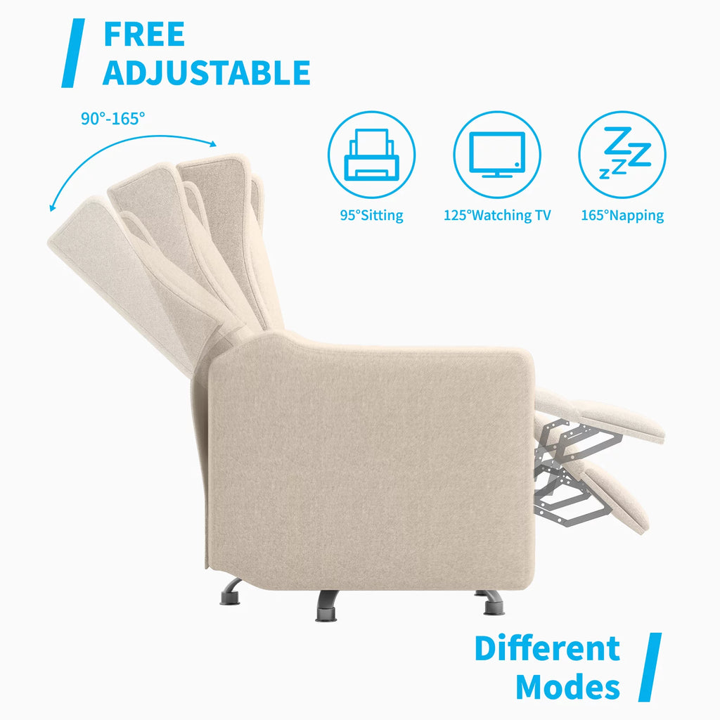 Beige Linen Swivel Rocking Chair R82924