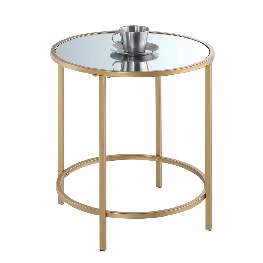 Mirrored Round End Table H407