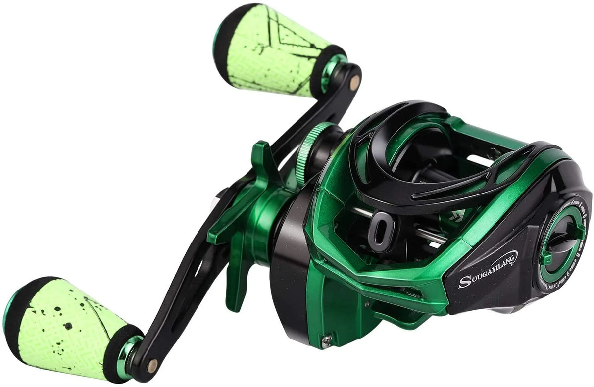 Low Profile Baitcasting Fishing Reel 7.3:1 Gear Ratio Nylon Frame D4097