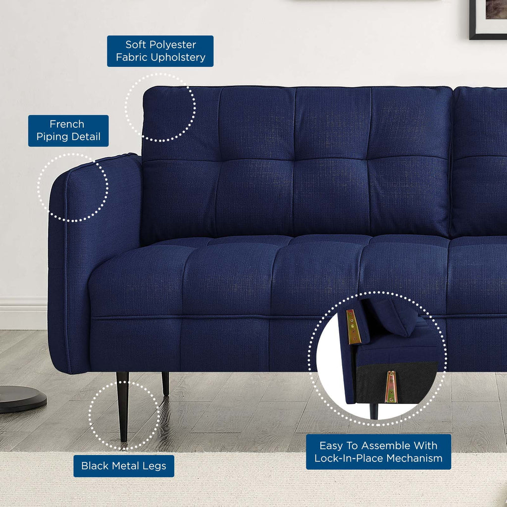 Royal Blue Tufted Fabric Sofa K979