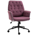 Mid-Back Tufted Linen Fabric Office Task Chair with Arms B769750