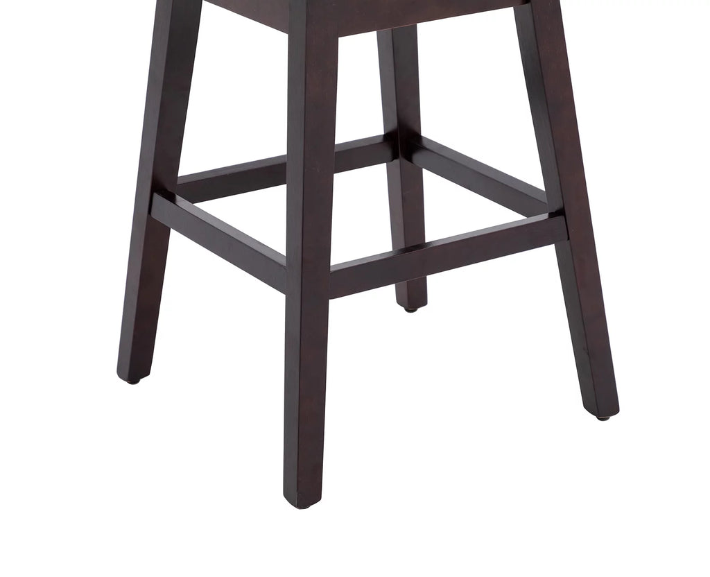 27.5 Inch White Faux Leather Swivel Bar Stool Set of 2 L696