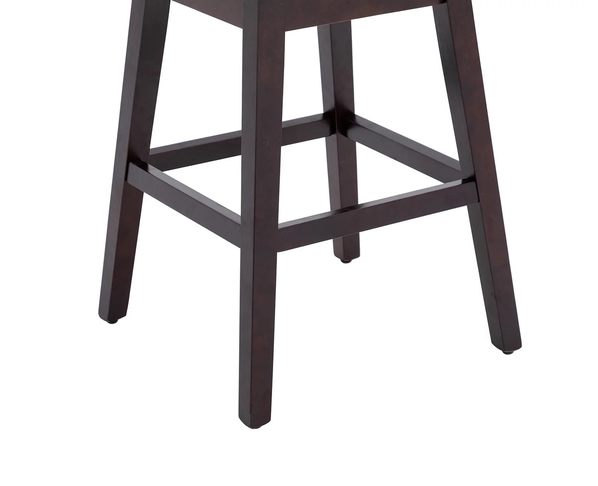 27.5 Inch White Faux Leather Swivel Bar Stool Set of 2 L696