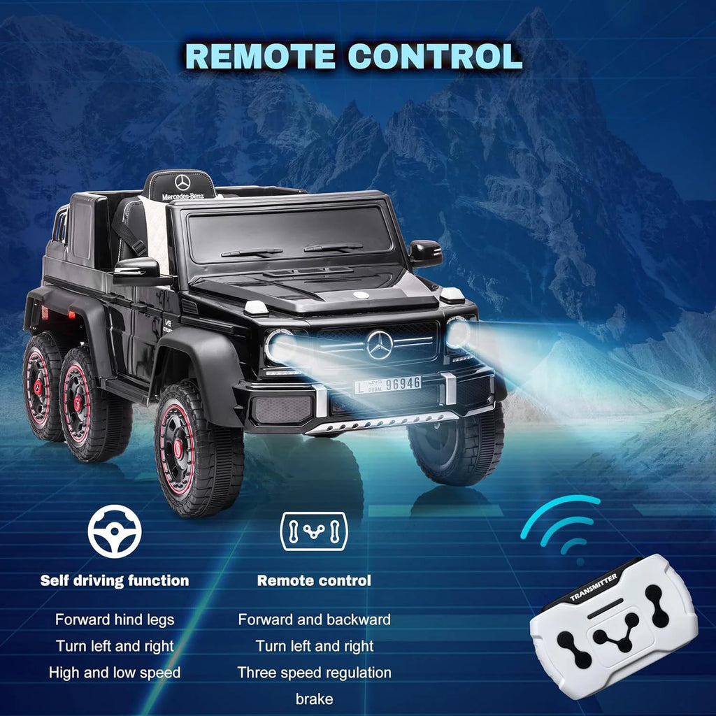 24V 6 Wheels Electric Ride on Kids Car with Remote Control Music&Lights Black B82326