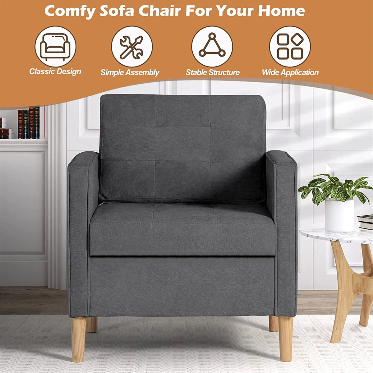 Grey Accent Arm Chair U83490