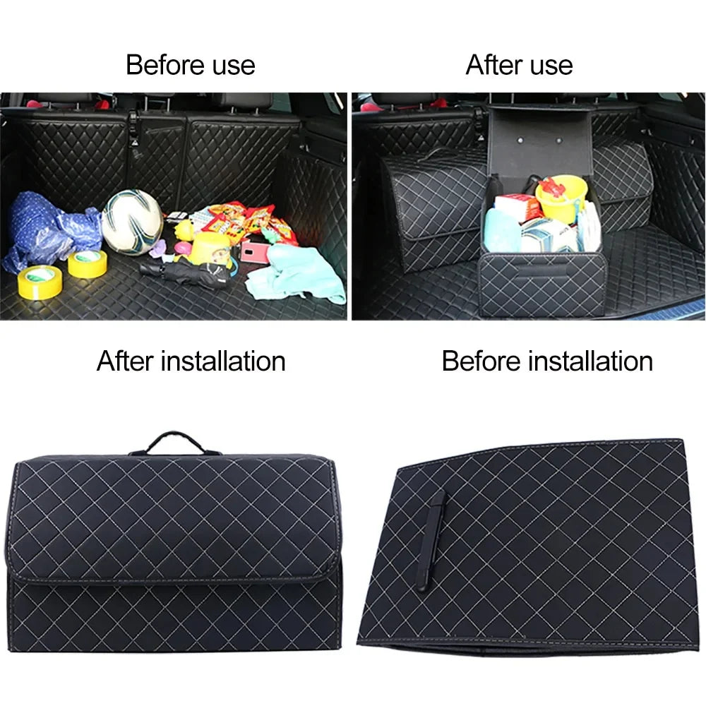 Leather Folding Car Trunk Organizer D35807