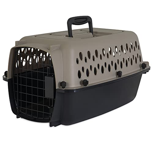 Taupe and Black 28 Inches Durable Plastic Dog Kennel Q67866