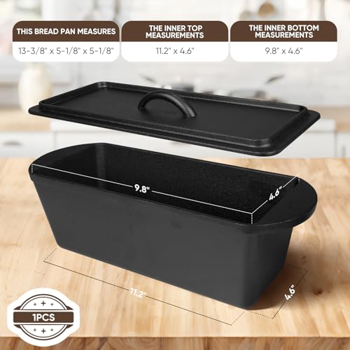 Cast Iron Nonstick Bread Pan with Lid 13x5 Inch R793