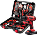 110Pcs Cordless Hammer Drill Tool Kit with 21V Li-Ion Battery & Charger B64109