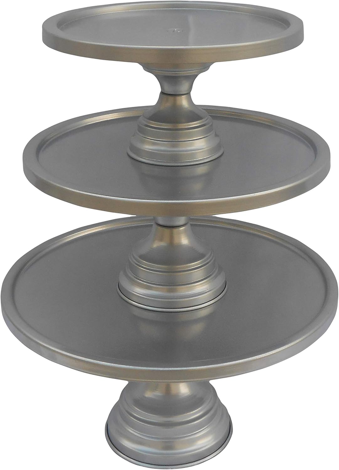 Cake Stand Pedestal Round Metal Set/3 (9-Inch, 11-Inch, 13-Inch, Silver) T421