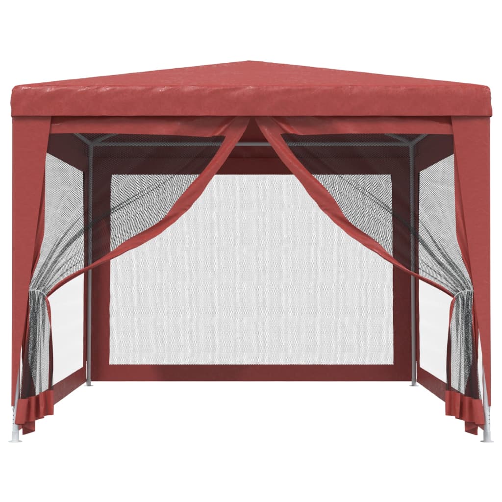 Party Tent with 4 Mesh Sidewalls Red 9.8'x13.1' HDPE T7142