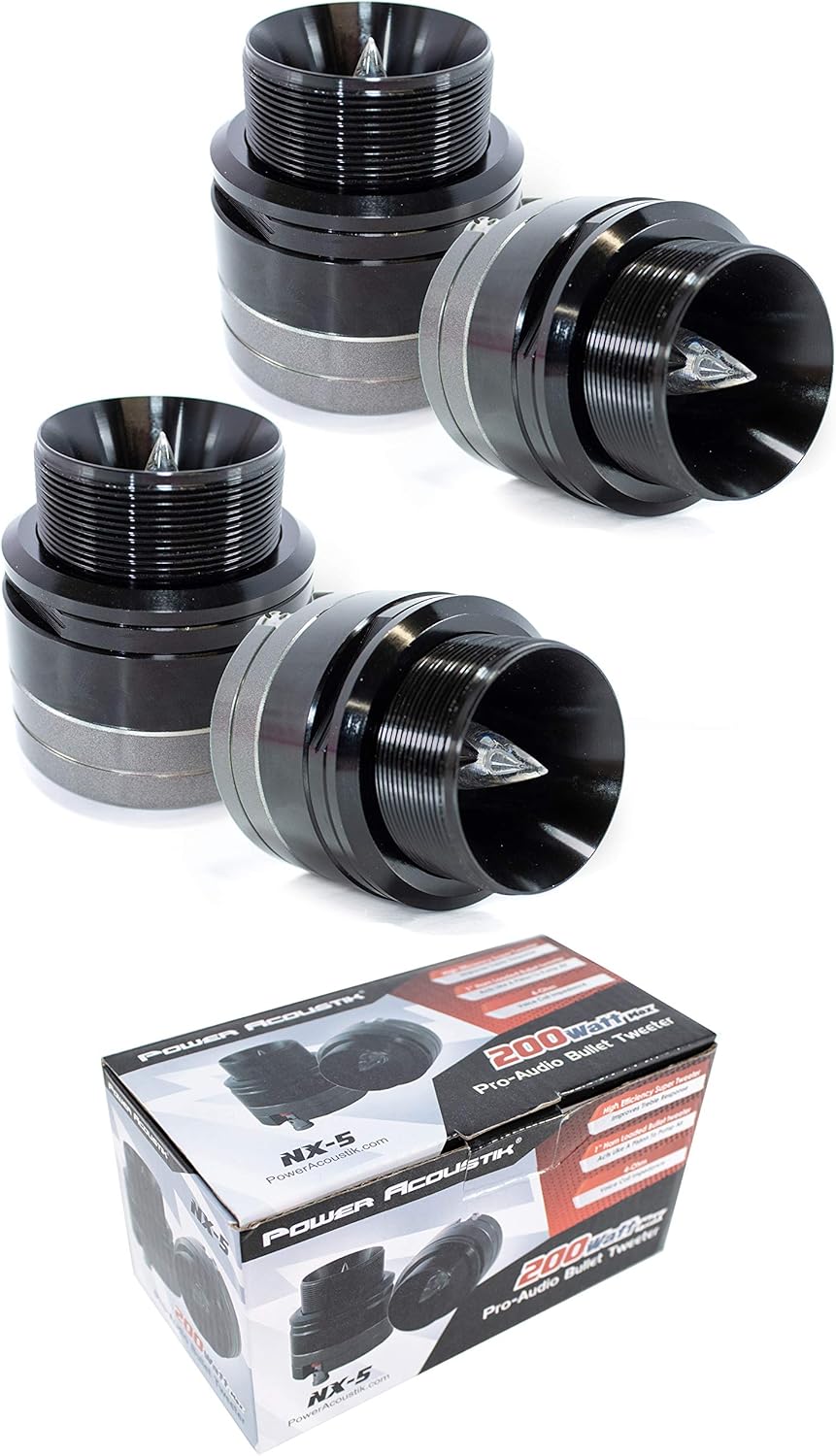 4X 800W 4 Ohm Bullet Horn Super Tweeters Black T51692