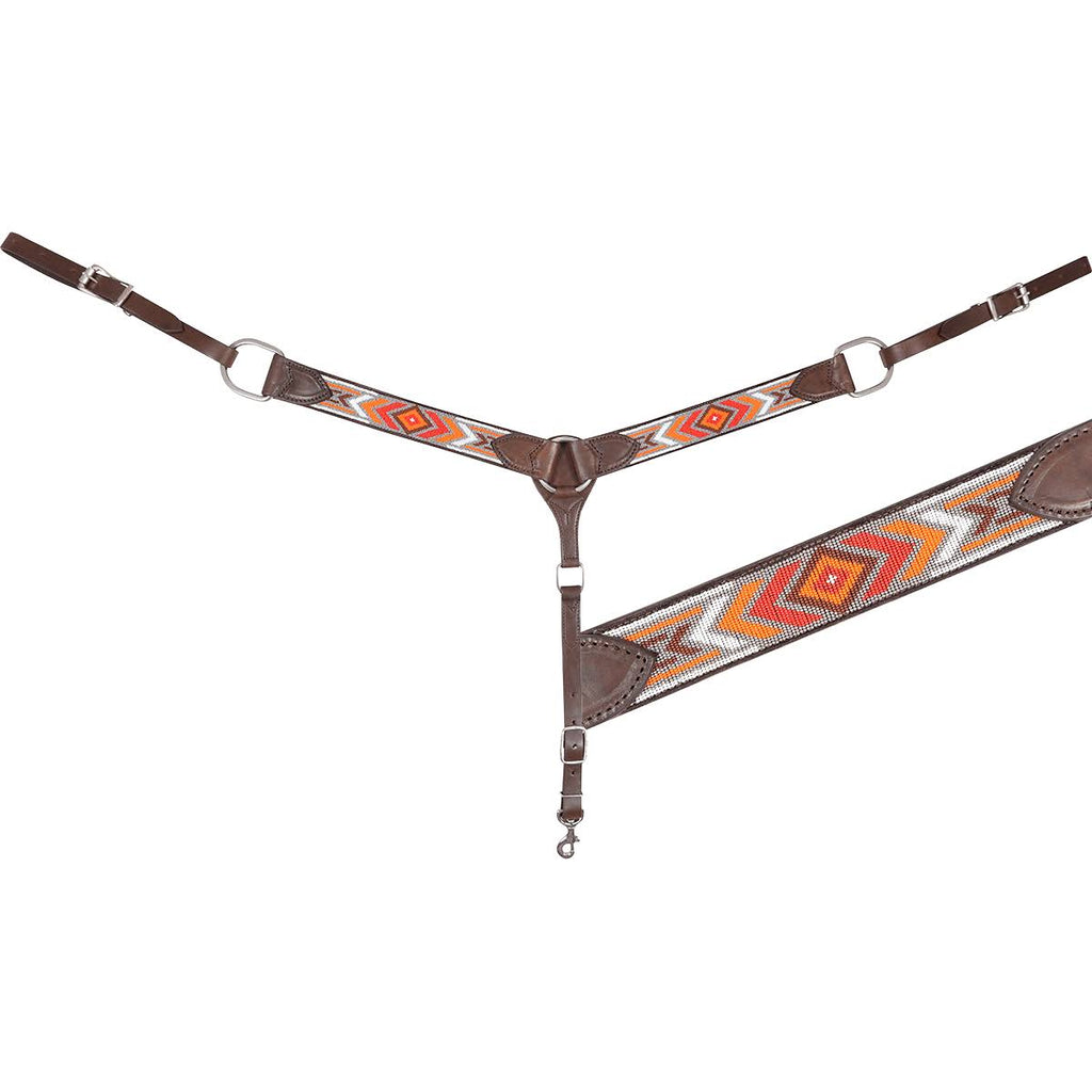 Red 2in Beaded Breast Collar D607