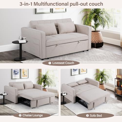 Grey 3-in-1 Convertible Sleeper Sofa Bed M66999
