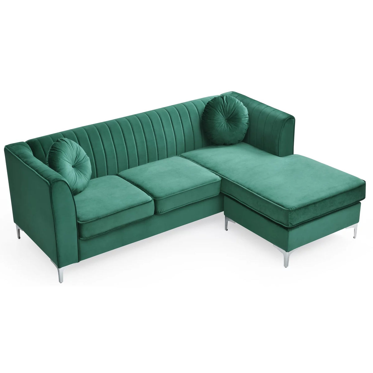 Green Sofa Chaise G7611