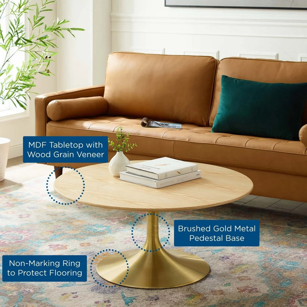 36" Round Wood Grain Coffee Table I354442