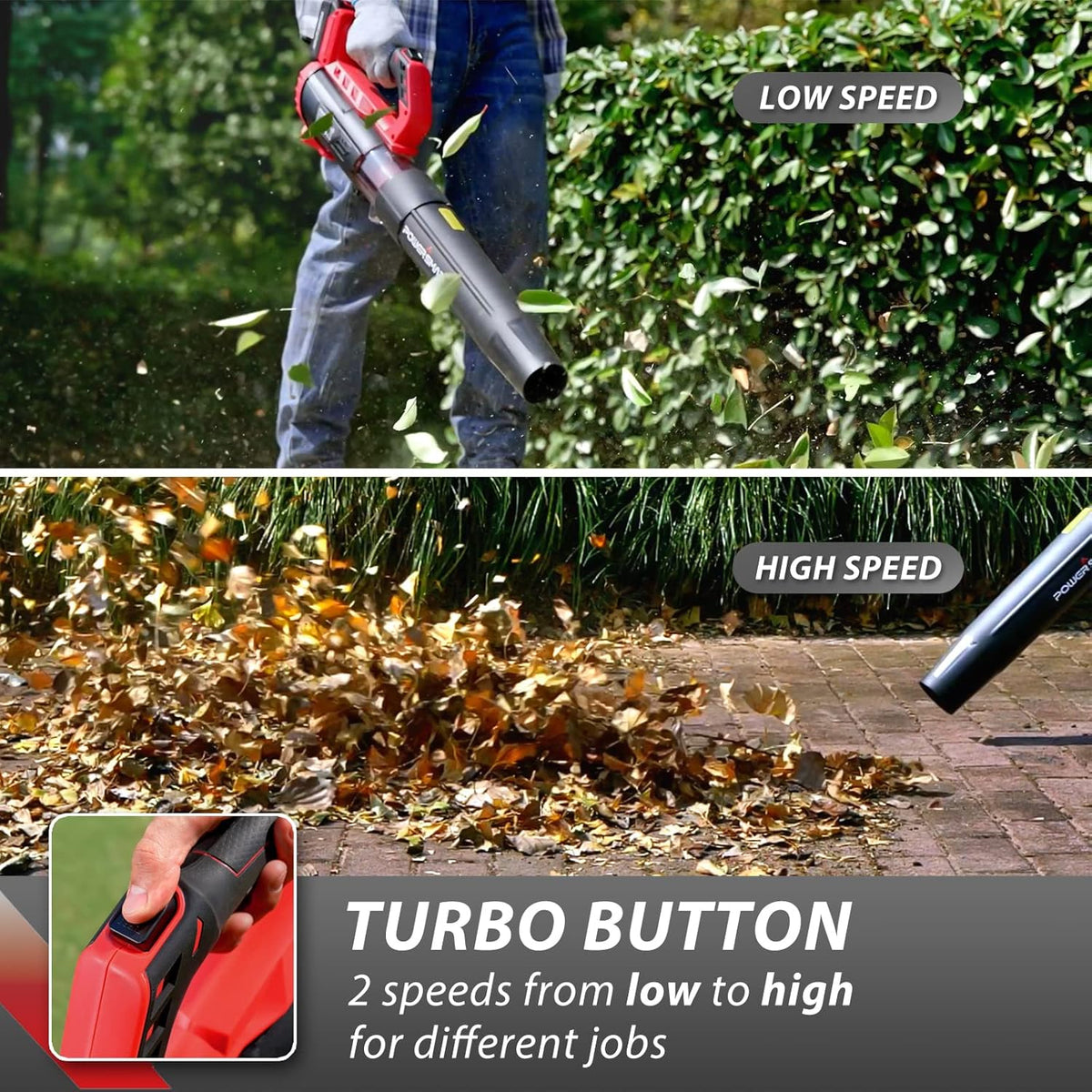 Cordless Leaf Blower with 2PCS 20V MAX 2.0Ah Battery and Charger C25306