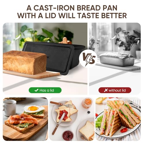 Cast Iron Nonstick Bread Pan with Lid 13x5 Inch R793