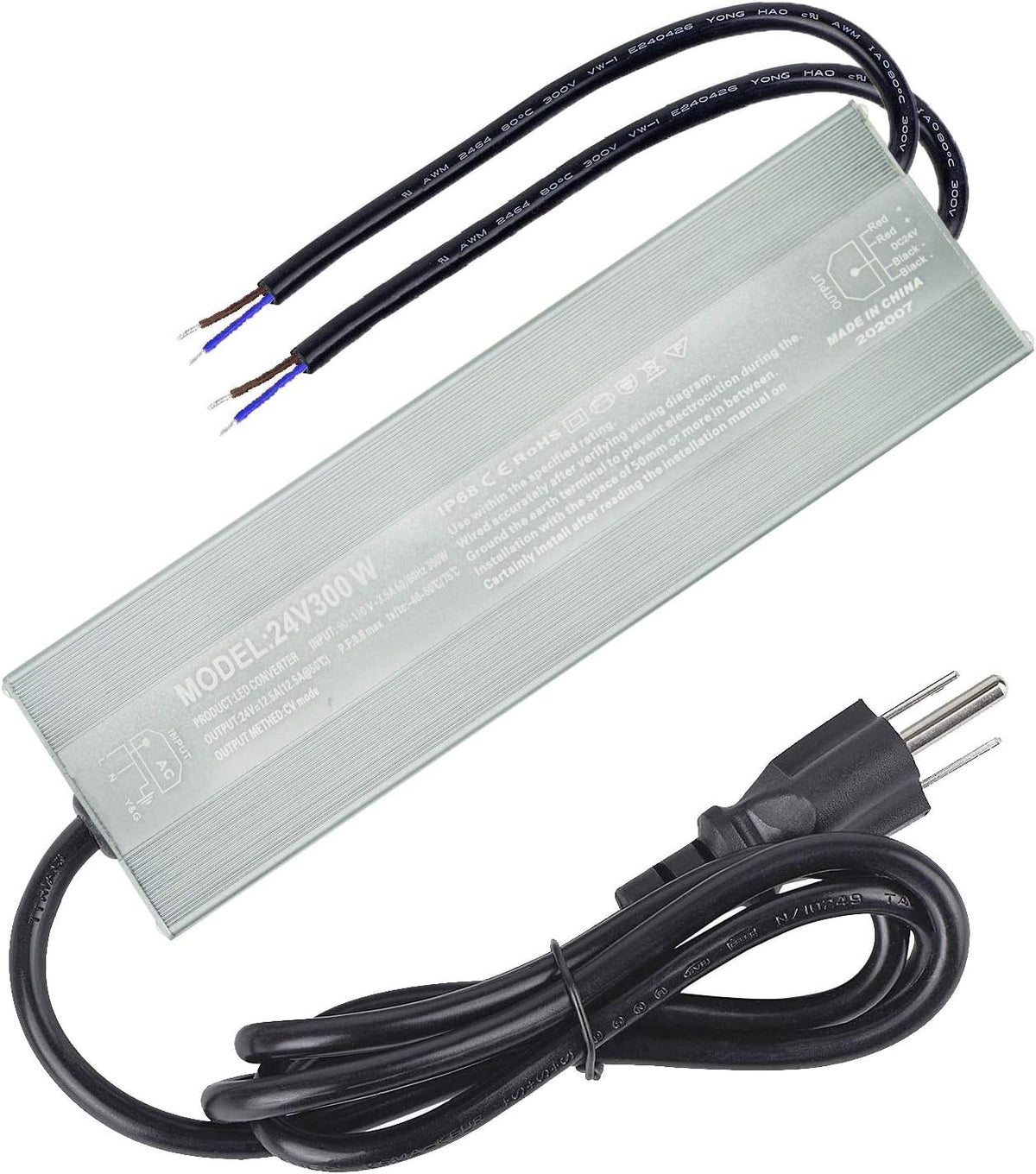 300W Waterproof IP68 LED Driver 90V-130V AC to 24V DC S299174