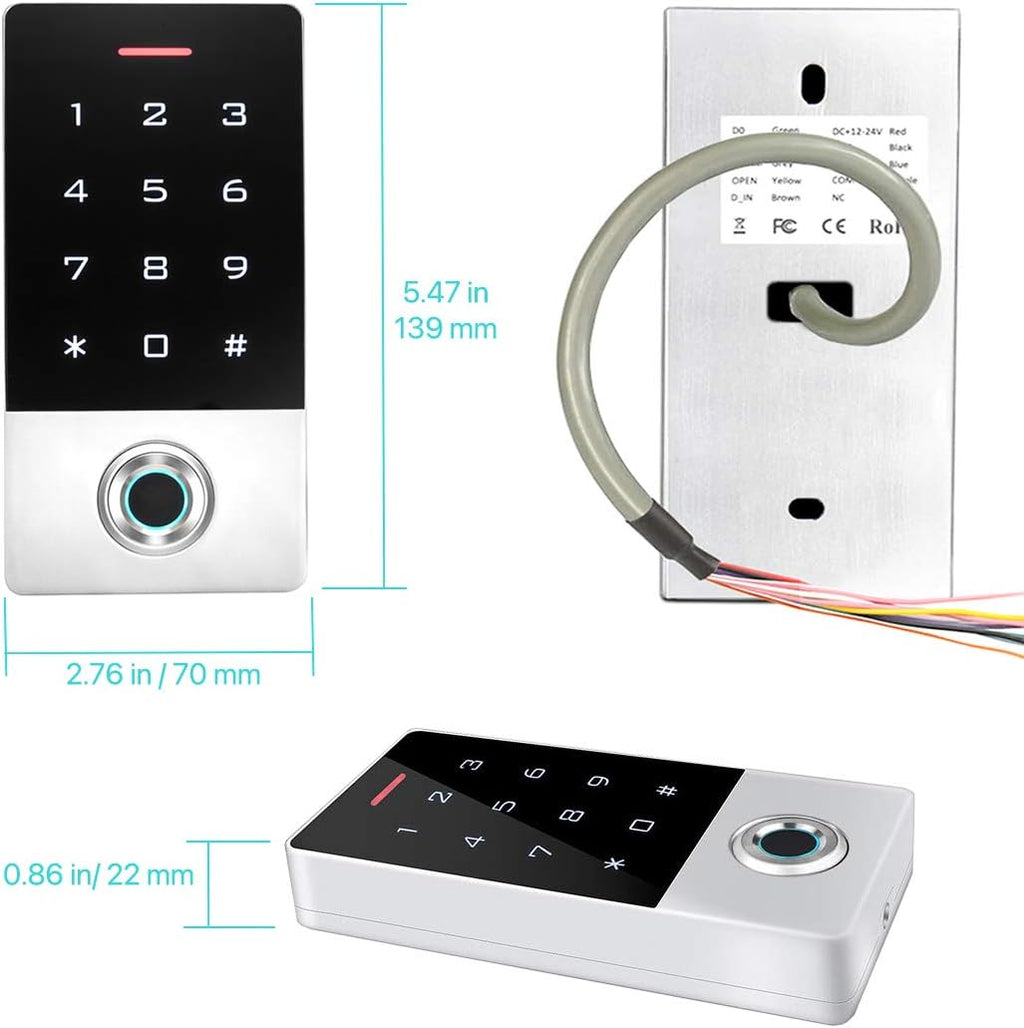 Zinc Alloy Metal Fingerprint Keypad Gate Opener Controller E99756
