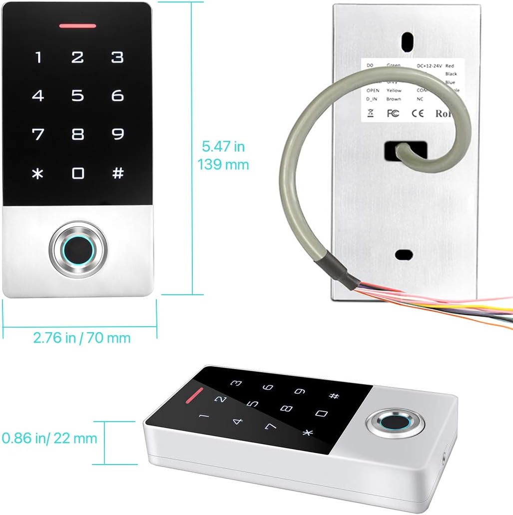 Zinc Alloy Metal Fingerprint Keypad Gate Opener Controller E99756
