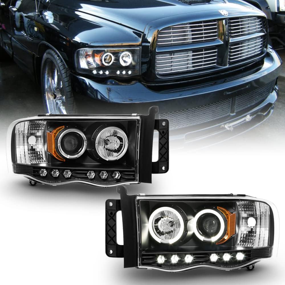 For 2002-2005 Dodge Ram 1500 2500 3500 LED Projector Headlights Assembly Y253