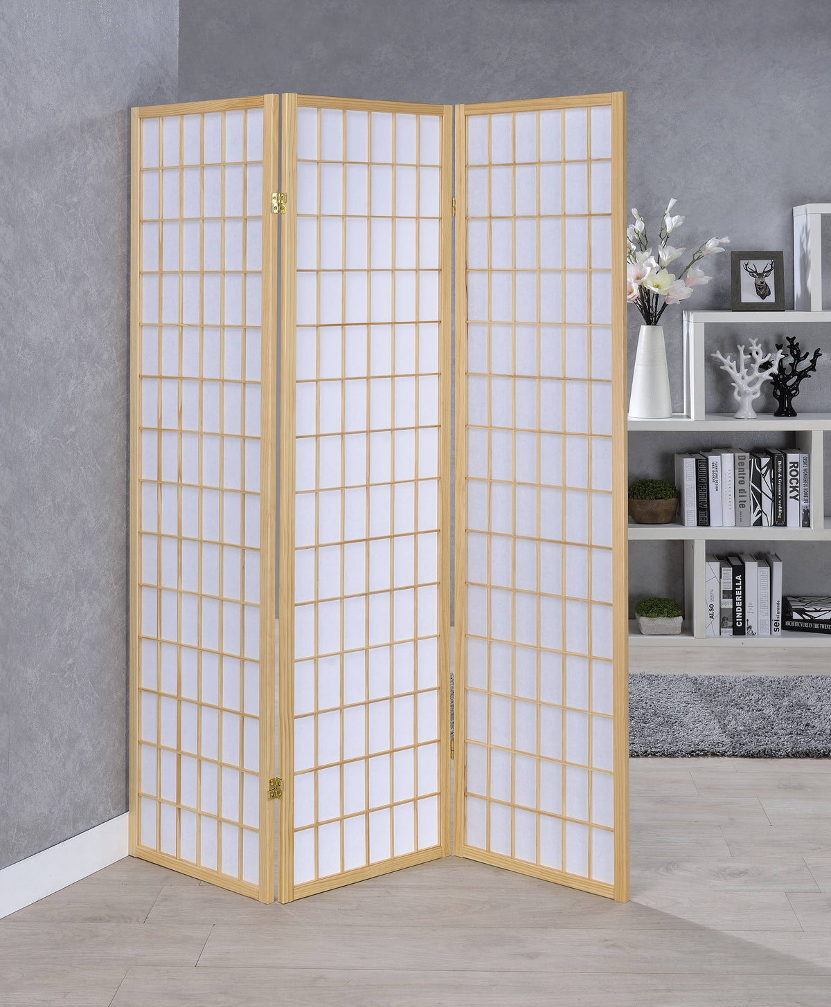 Natural 3 Panel Room Divider Folding Screen L6794