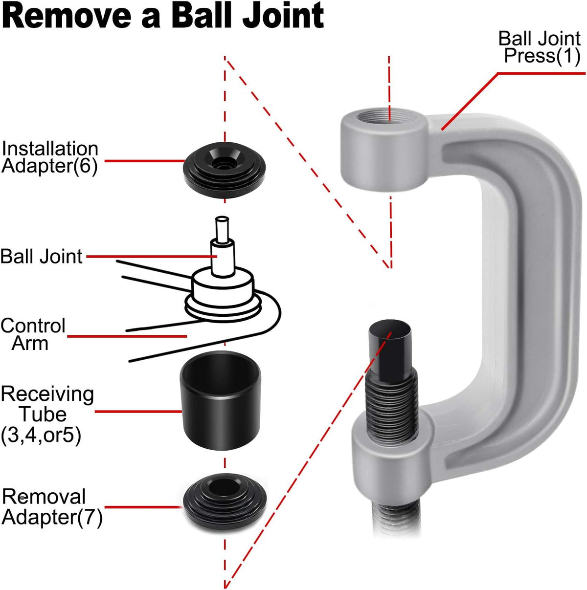 10PCs Ball Joint Press Kit with 4x4 Adapters U932