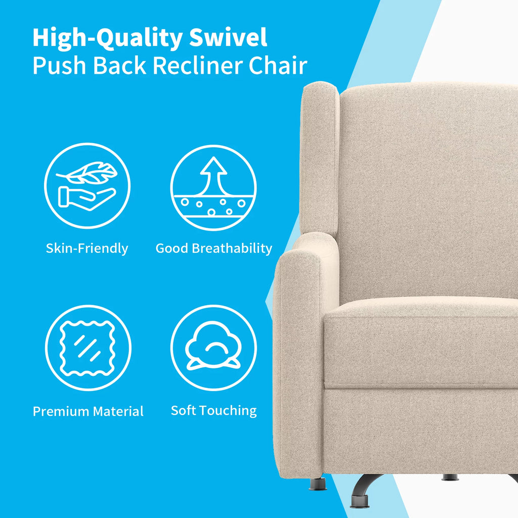 Beige Linen Swivel Rocking Chair R82924
