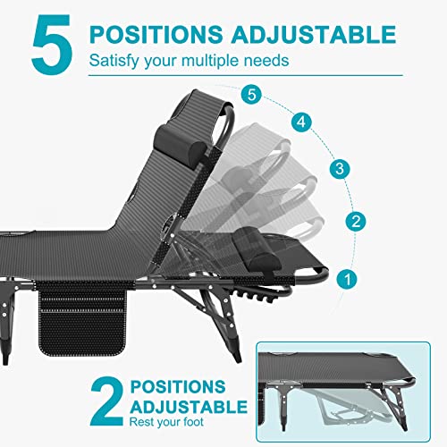 5 Positions Folding Sleeping Cot with Pillow U7495
