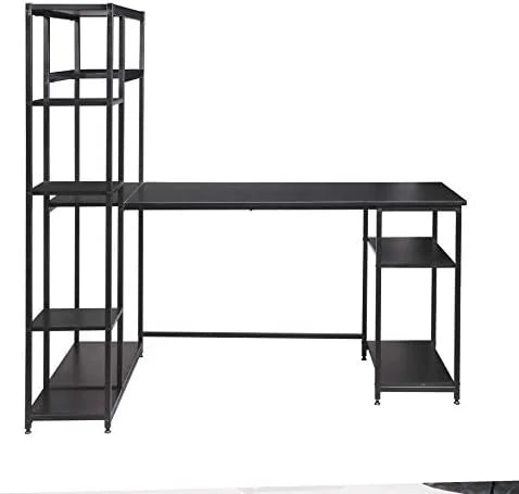 L-Shaped Computer Desk with Hutch Bookshelf 63-Inch E30161