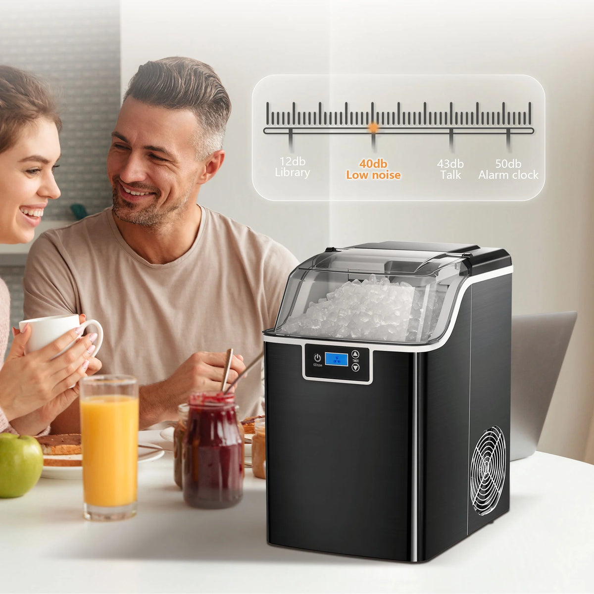 Black Portable Countertop Ice Maker with Basket & Scoop G38830