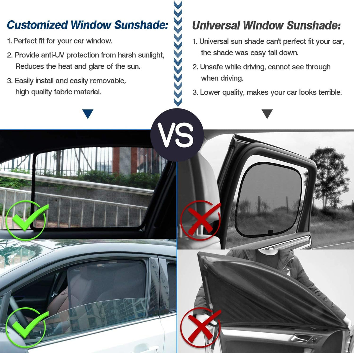 Custom Fit Folding Side Window Sunshade 6 PCS F6154