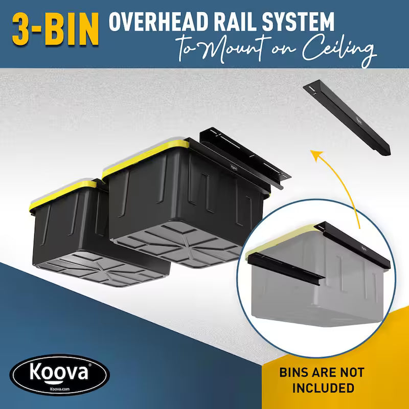 Adjustable Height 3 Bin Ceiling Mounted Storage Rack W44231