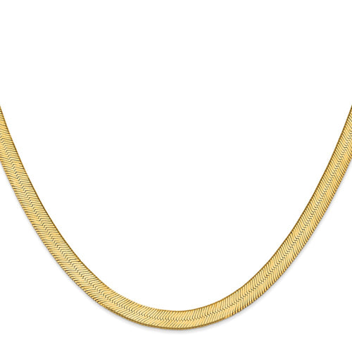 14K 24 inch 6.5mm Herringbone Chain with Lobster Clasp G2552
