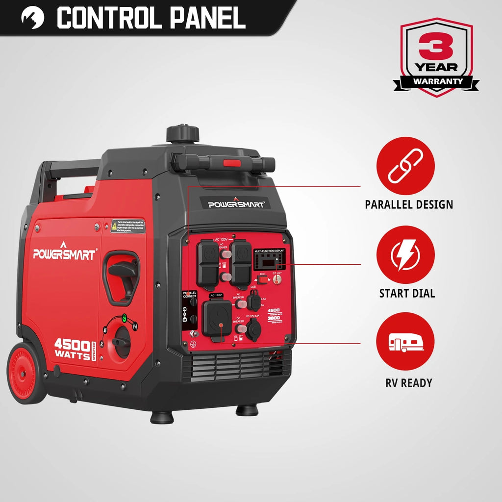 4500W Portable Inverter Gas Generator with Electric Start W72117