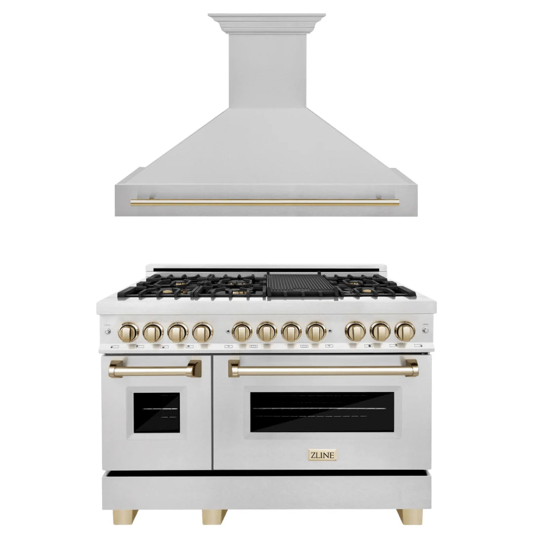 48 In. Dual Fuel Range and Range Hood in Stainless Steel M526262