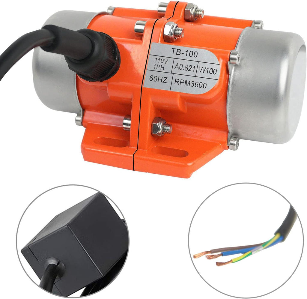 100W Single Phase Electric Vibrating Motor Aluminum Alloy Case AC 110V 3600rpm S7734