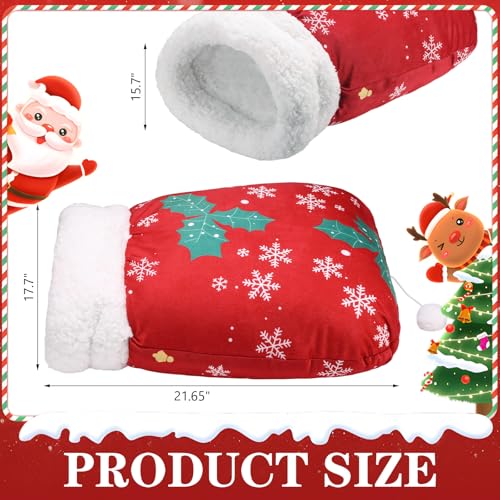 Christmas Cat Sleeping Bag Self Warming Burrow Kitten Bed Winter Pet Cave N2022