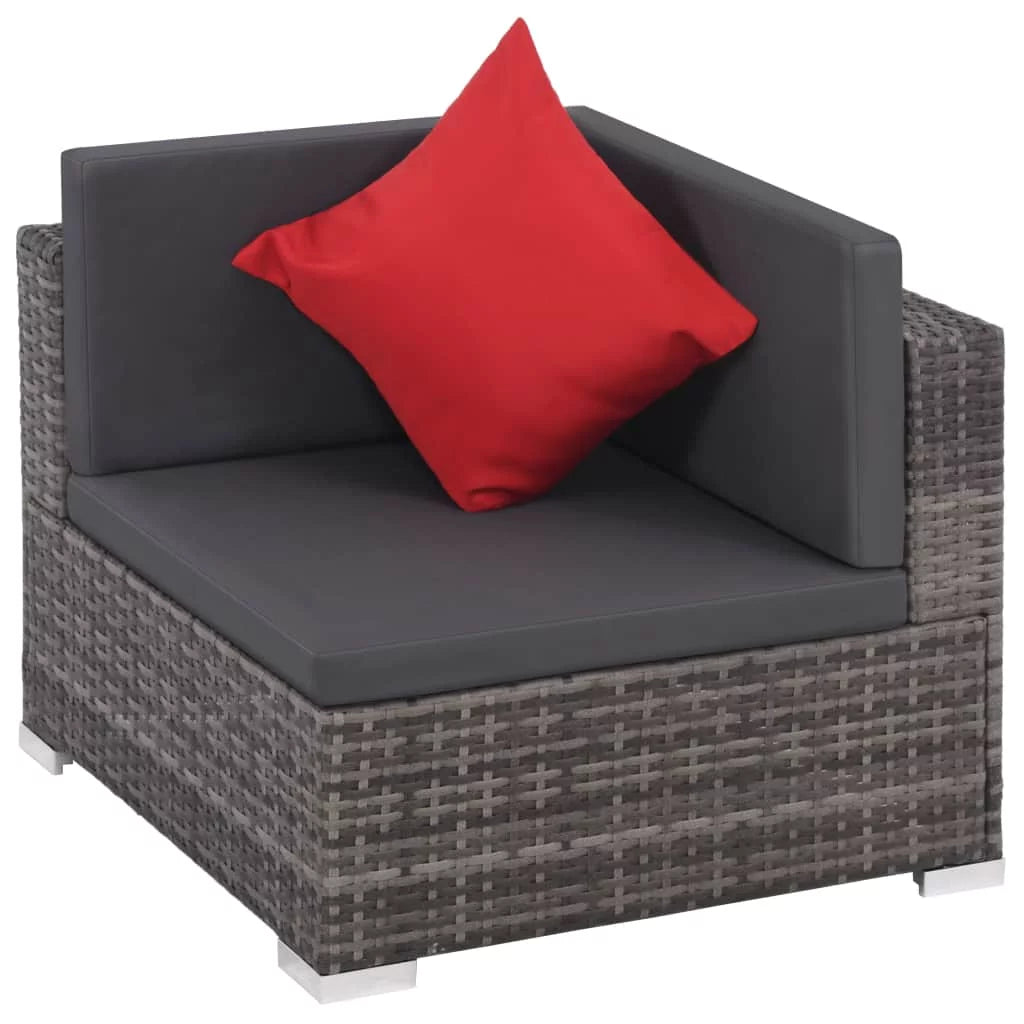 8 Piece Cushioned Poly Rattan Outdoor Conversation Set L7657