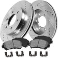 FRONT 287mm 6 Lug Rotors with Metallic Brake Pads and Clips T53963
