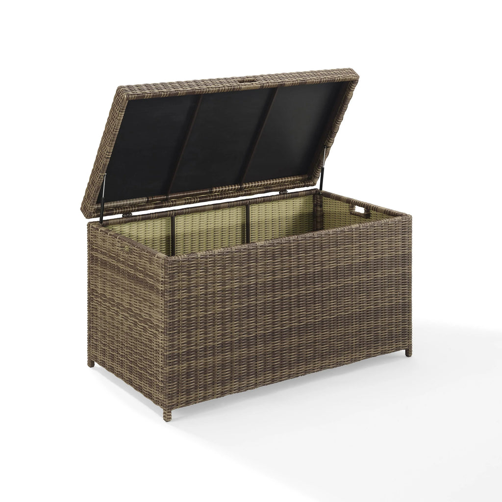 Weathered Brown Wicker Patio Deck Box K9734
