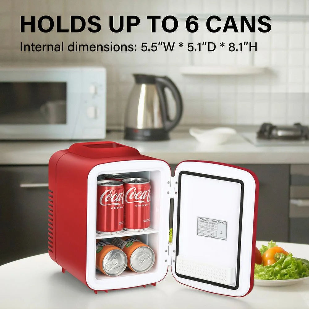Portable Mini Fridge Cooler and Warmer 4L Red R929711