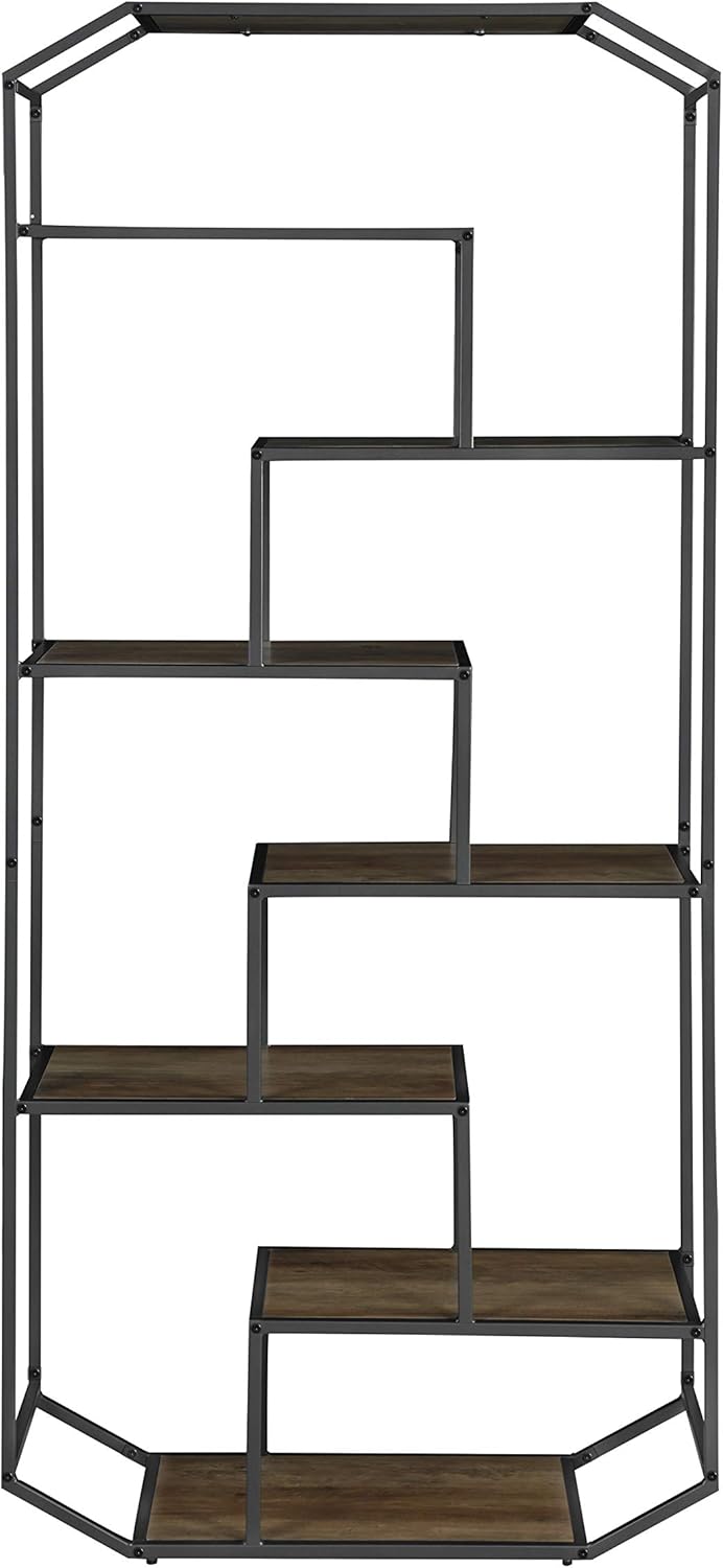 Rustic Brown and Dark Grey Bookcase R299